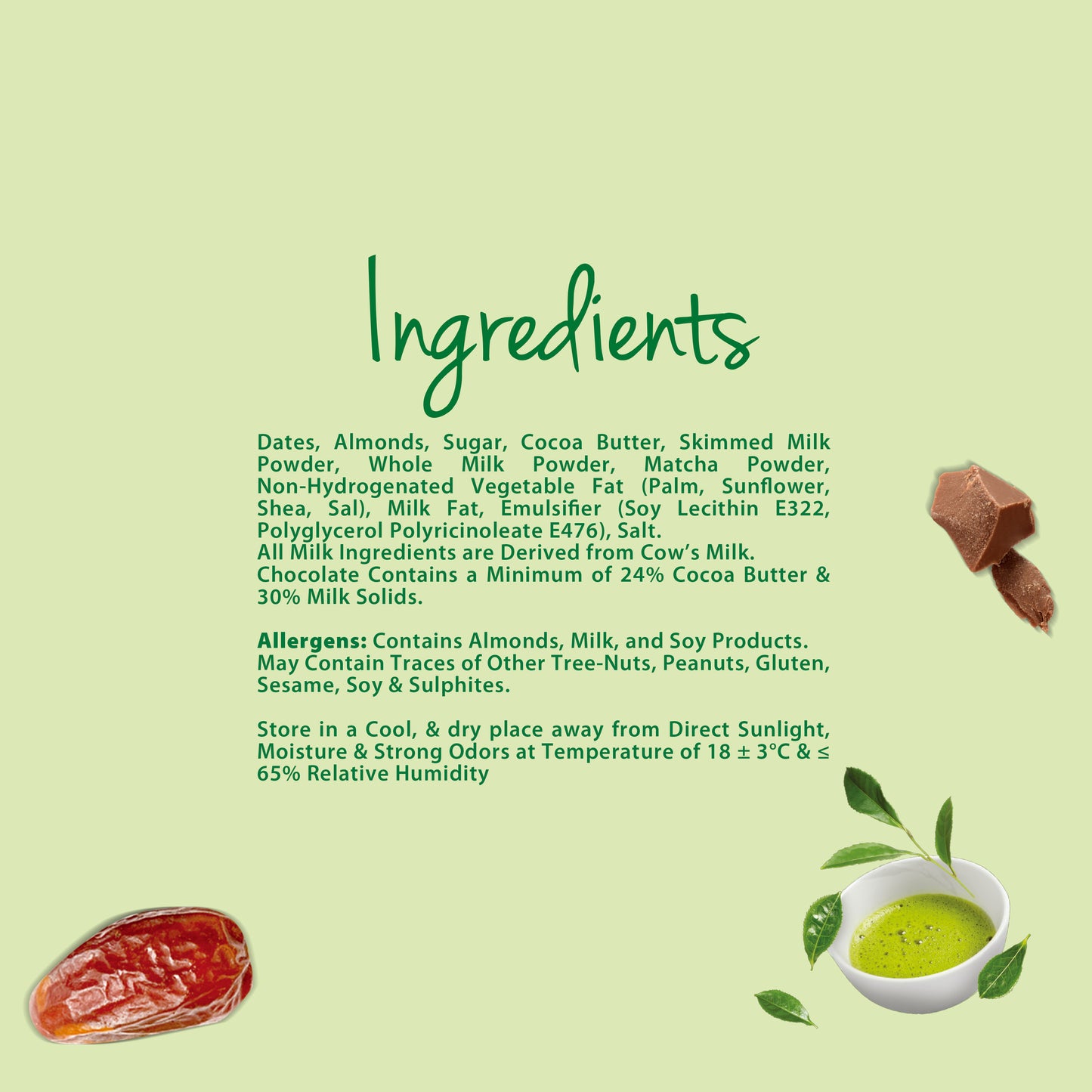 Chocodate Matcha 230g (Dairy)