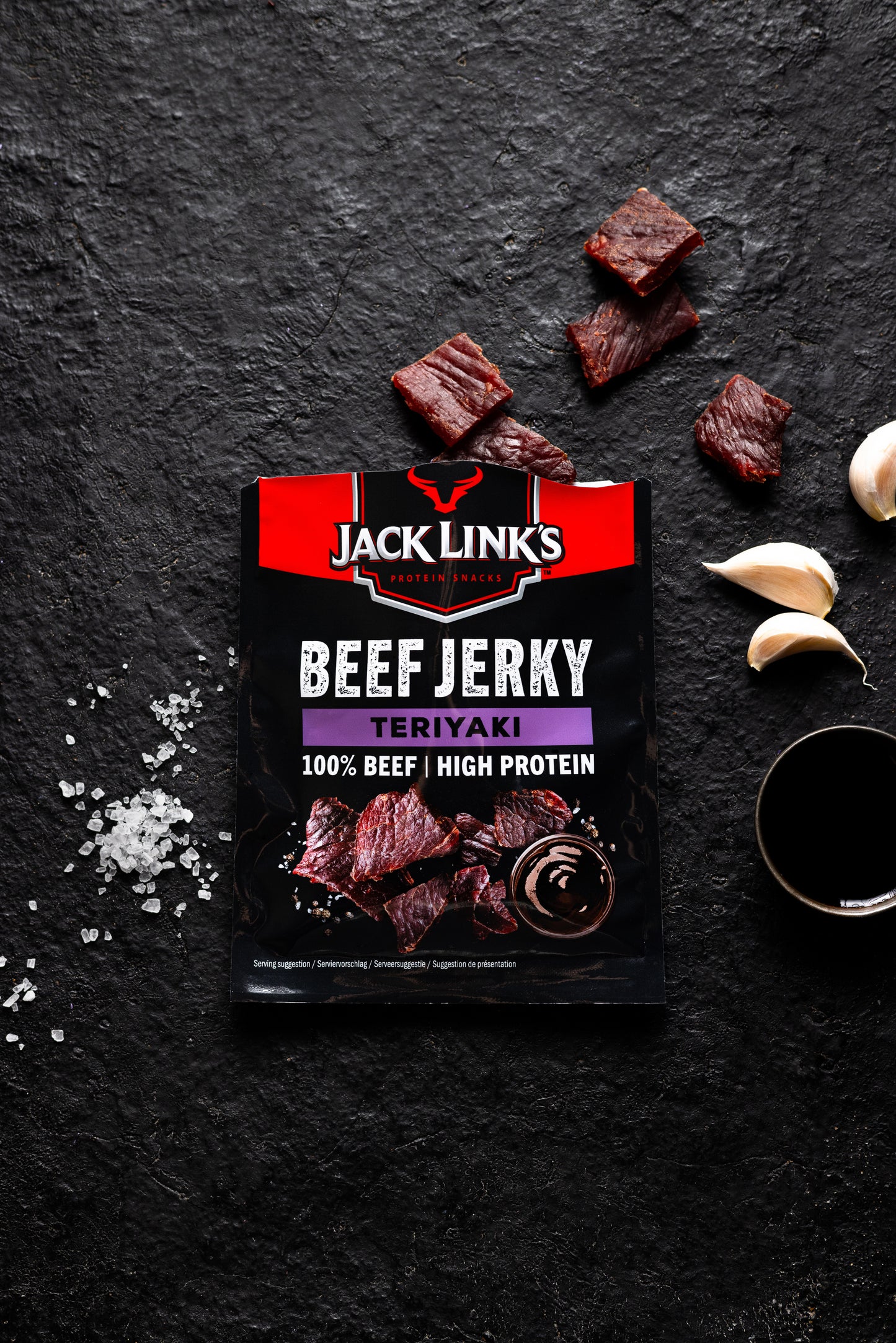 Jack Link’S Beef Jerky Teriyaki – High Protein Meat Snack – Dried Halal Beef- 1X60Gr