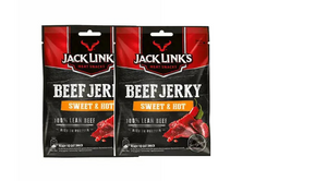 Jack Link’S Beef Jerky Sweet & Hot – High Protein Meat Snack – Dried Halal Beef- Dual Pack