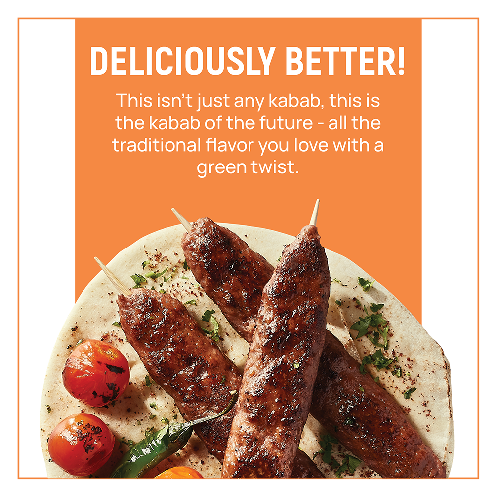 Switch Vegan Kabab 240g, 100% Plant-Based, GMO-Free, Cholesterol-Free, Soy-Free, Gluten-Free Halal (4 Skewers) (Frozen)