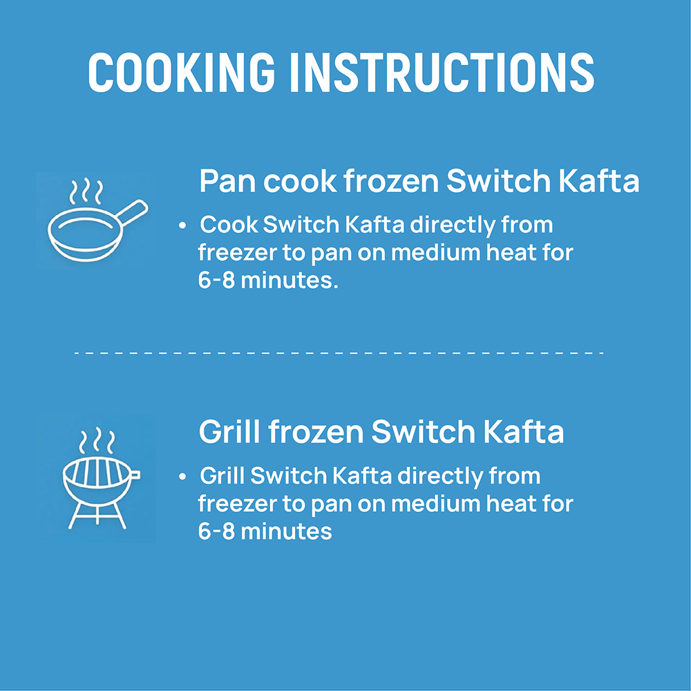 Switch Vegan Kafta 240g, 100% Plant-Based, GMO-Free, Cholesterol-Free, Soy-Free, Gluten-Free Halal (4 Skewers) (Frozen)