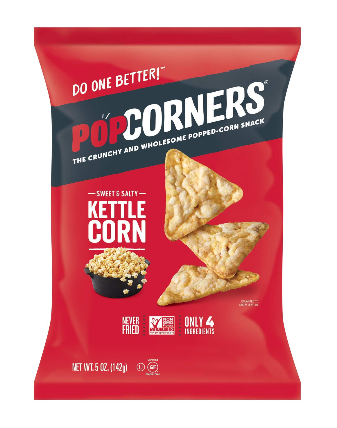 Popcorners Sweet & Salty Kettle Corn Snack, Never Fried, Non GMO 5 OZ (142g) - Export