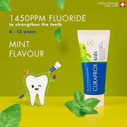 Curaprox Kids Toothpaste, Mint flavor, 1450 ppm, 60ml