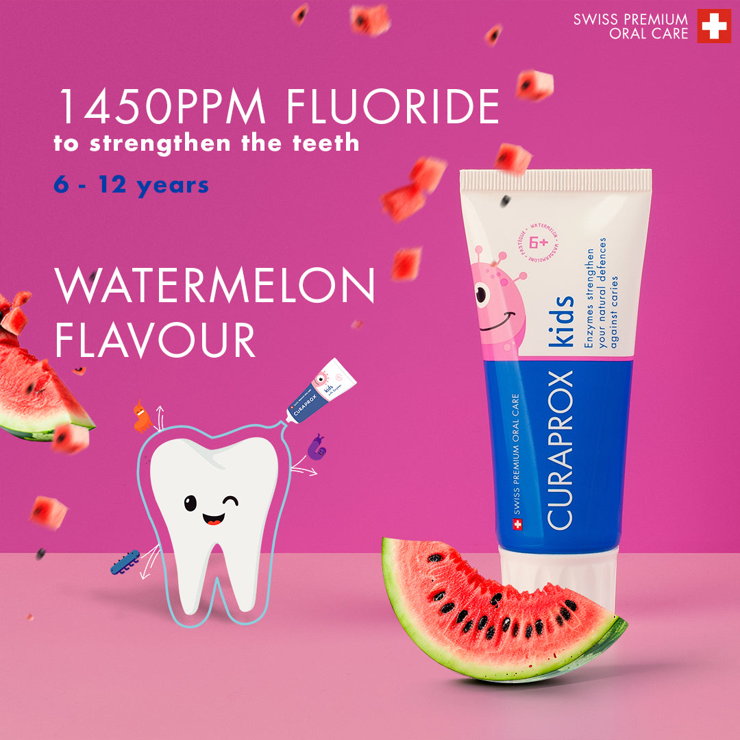 Curaprox Kids Toothpaste, Watermelon Flavor, 1450 ppm, 60ml