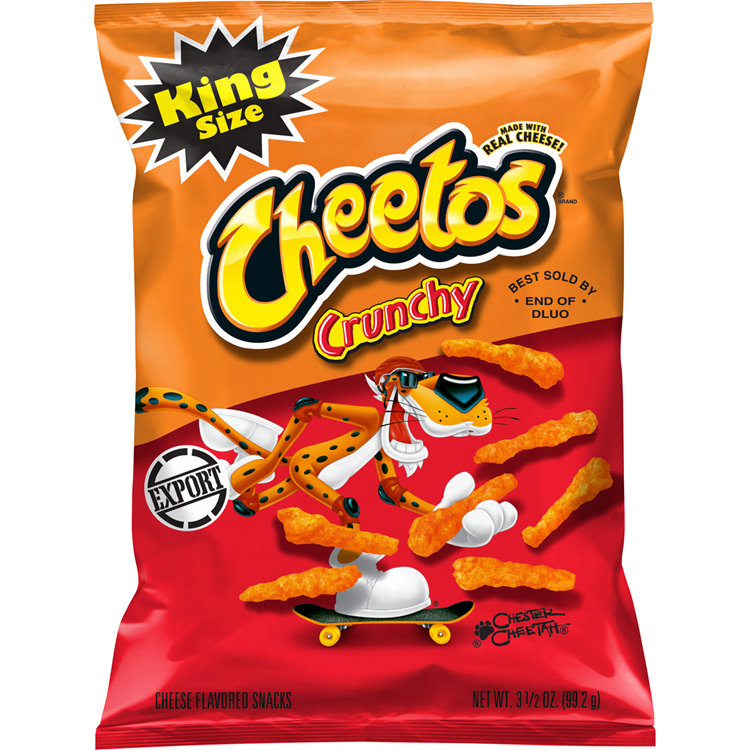 Cheetos Crunchy Cheese Flavored Snacks, Made with Real Cheese, King Si