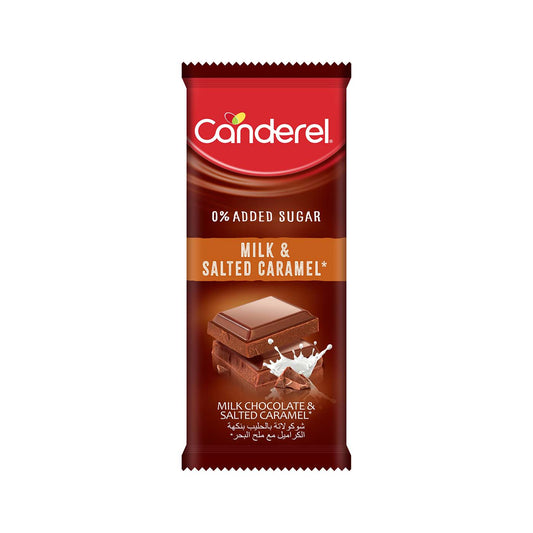 Canderel Milk Chocolate & Salted Caramel, No Added Sugar -100g