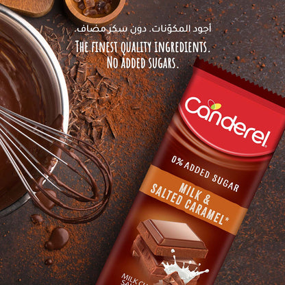 Canderel Milk Chocolate & Salted Caramel, No Added Sugar -100g