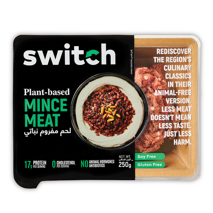 Switch Vegan Mince Meat 250g, 100% Plant-Based, GMO-Free, Cholesterol-Free, Soy-Free, Gluten-Free Halal (Frozen)
