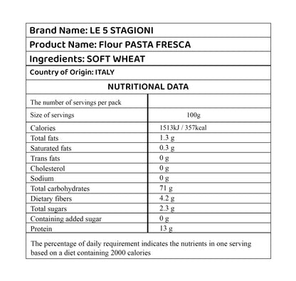 Le 5 Stagioni Farina Pasta Fresca Flour 10kg