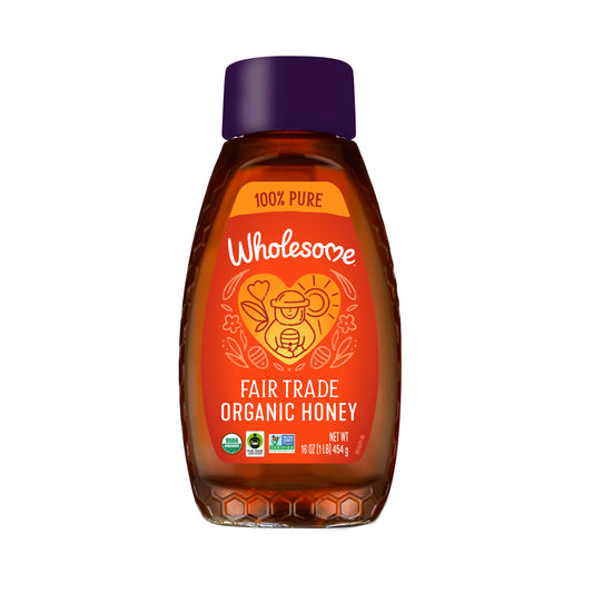 Wholesome Organic Fair Trade 100% Pure Honey, NON GMO, Gluten Free, 454gm