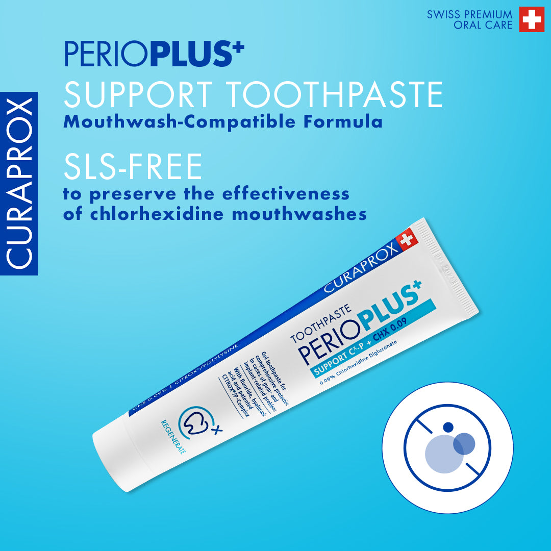 Curaprox Perio plus support, CHX 0.09, 75ml, international