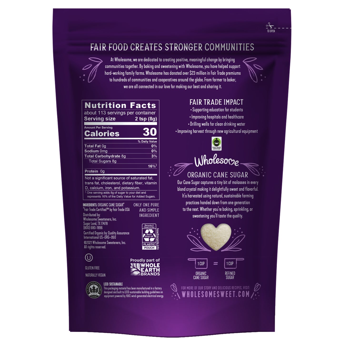 Wholesome Organic Fair Trade Premium Quality Sugar, Vegan, Gluten Free, Cane,907gm - Offer