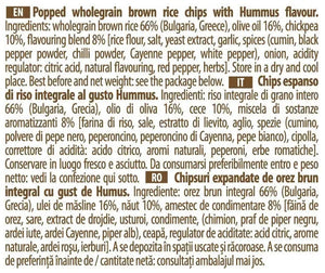 Rice Up Whole Grain Rice Chips Hummus 60G Rice Up