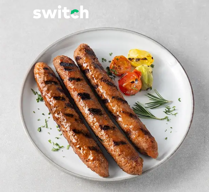 Switch Vegan Sausage 270g,100% Plant-Based, GMO-Free, Cholesterol-Free, Soy-Free, Gluten-Free, Halal (Frozen)