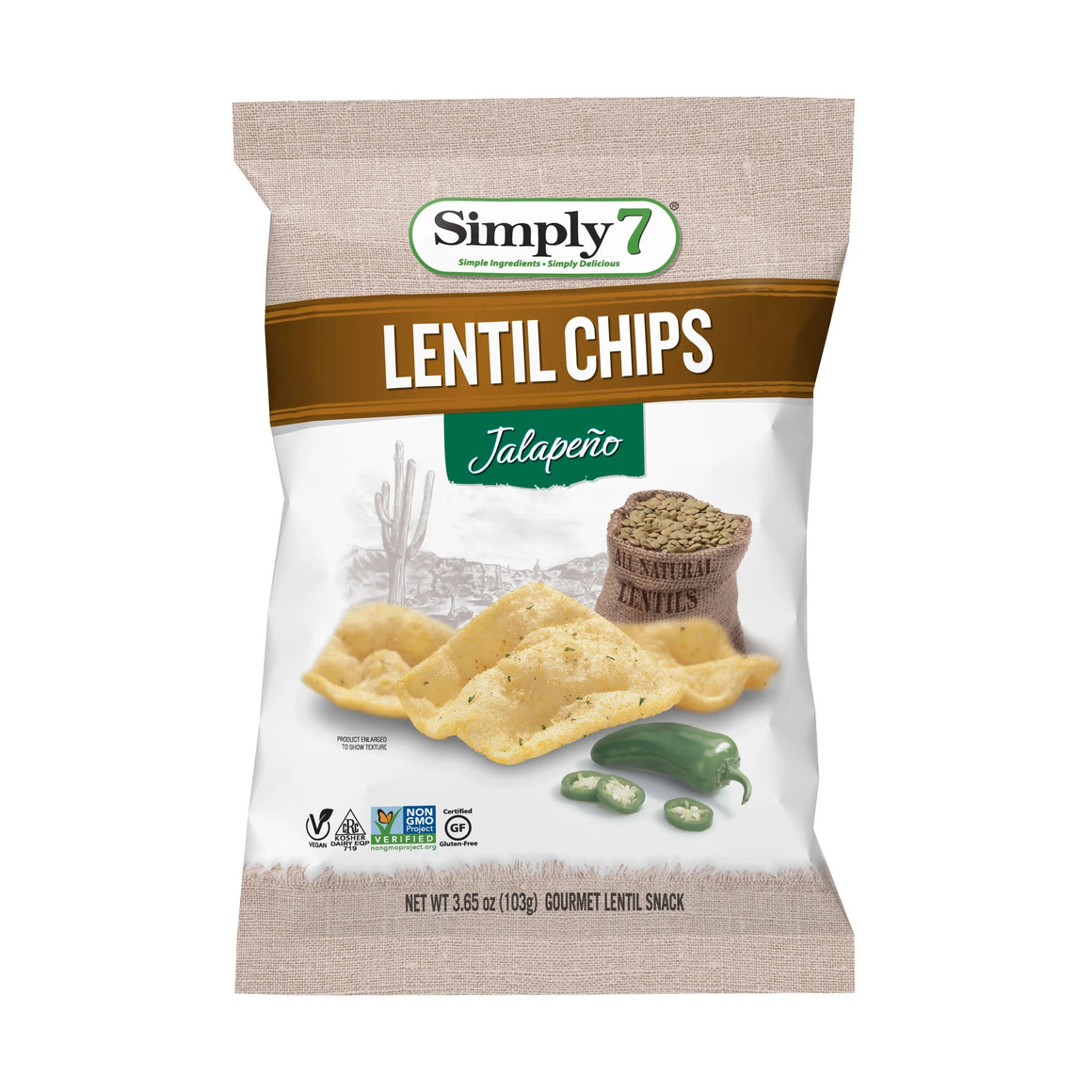 Simply7 Chips Lentil Jalapeno 103g Simply7