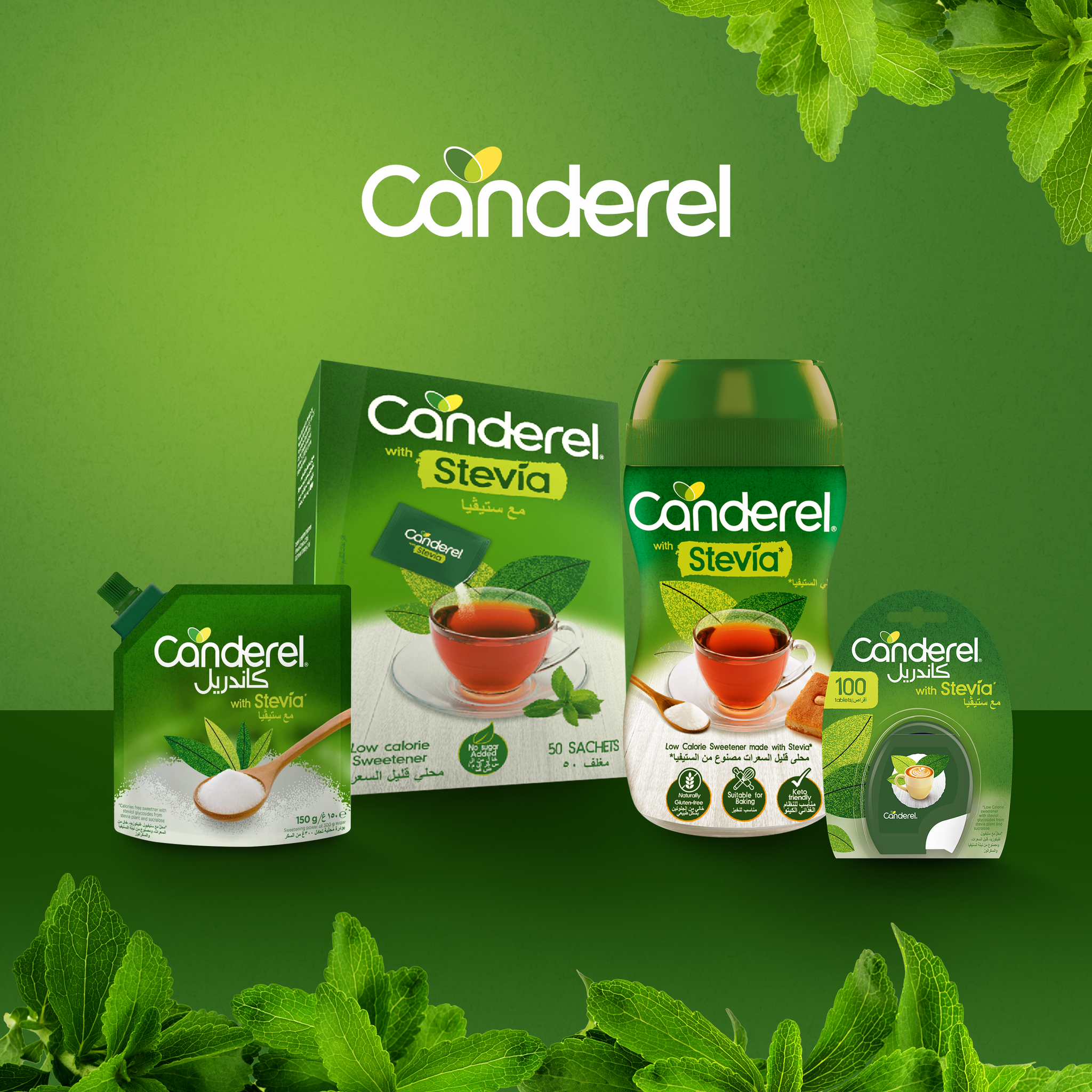 CANDEREL - Canderel 50 Sticks Vanilla 100% Sucralose, 100G - 100G