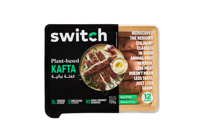 Switch 100% Plant-based Kafta, 720g, GMO-free, Cholesterol-free, Soy-free, Gluten-free, Dairy-free, Halal (12 Skewers) (Frozen)