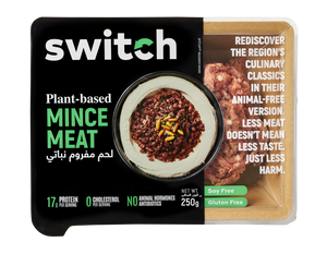 Switch 100% Plant-based Mince Meat, 250g, GMO-free, Cholesterol-free, Soy-free, Gluten-free, Dairy-free, Halal