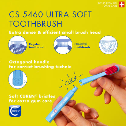 Curaprox Travel Set orange, travel toothbrush, interdental brush, toothpaste 10ml, travel box