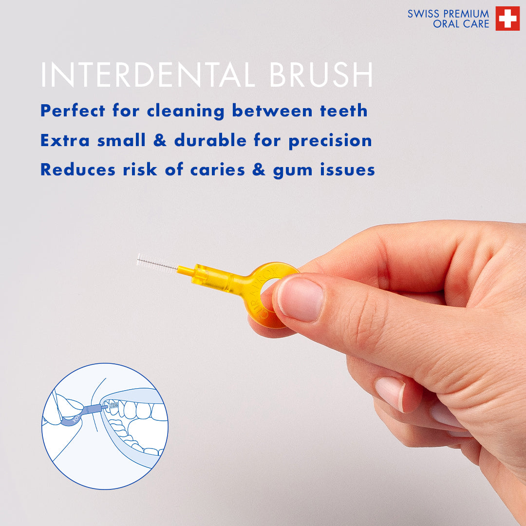 Curaprox Travel Set yellow, travel toothbrush, interdental brush, toothpaste 10ml, travel box