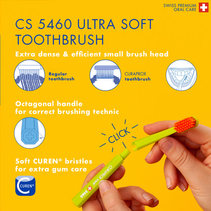 Curaprox Travel Set magenta, travel toothbrush, interdental brush, toothpaste 10ml, travel box