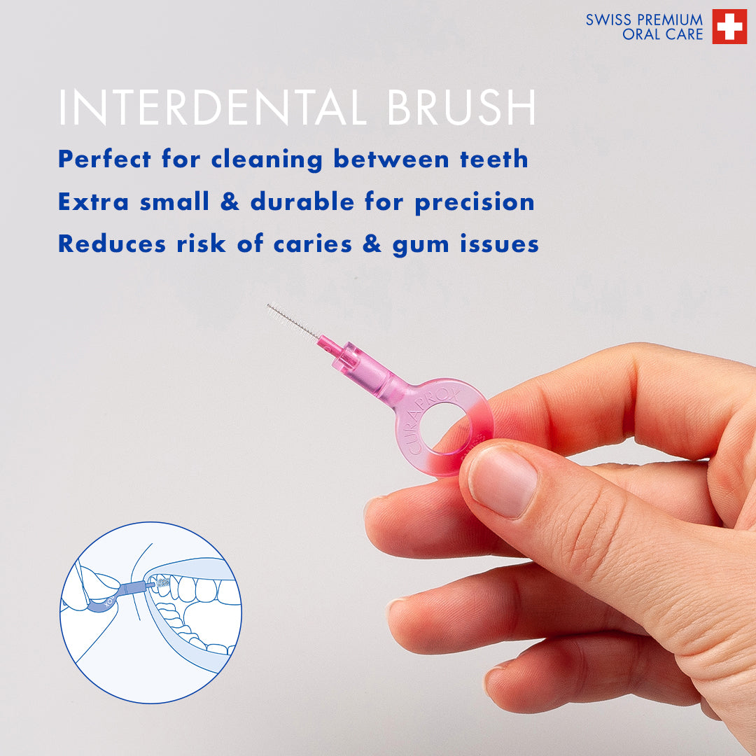 Curaprox Travel Set magenta, travel toothbrush, interdental brush, toothpaste 10ml, travel box