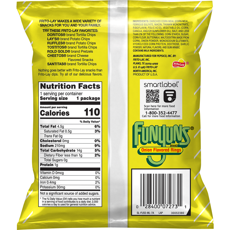Funyuns Onion Flavored Rings 0.75 OZ (21g) - Export