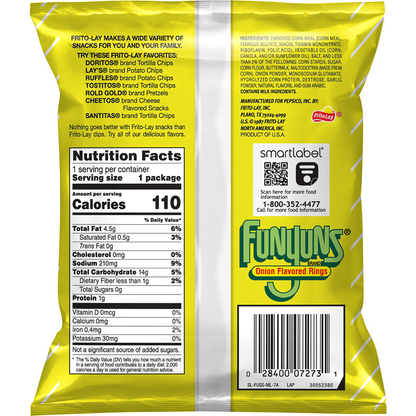 Funyuns Onion Flavored Rings 0.75 OZ (21g) - Export