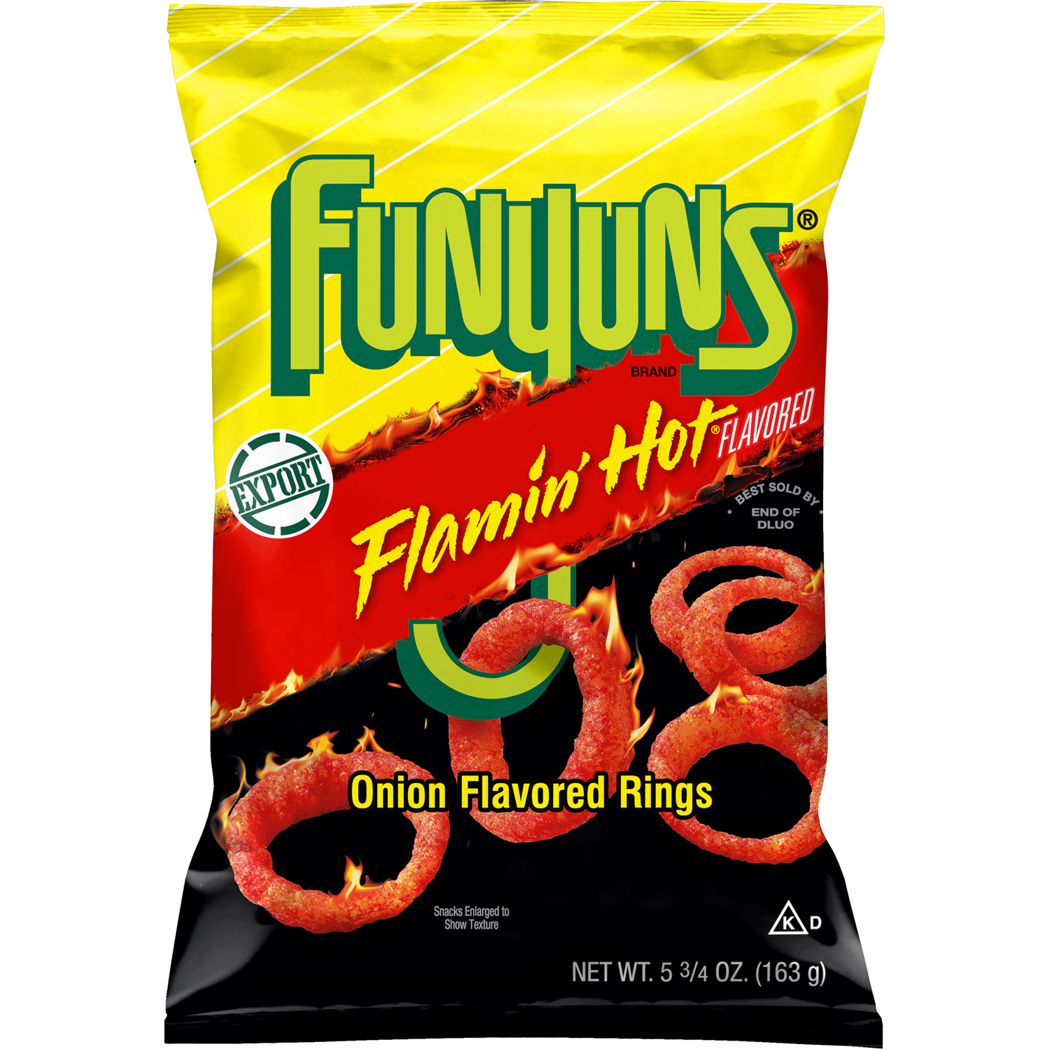 Funyuns Flaming Hot Onion Flavored Rings 5.75 OZ (163g) - Export ...