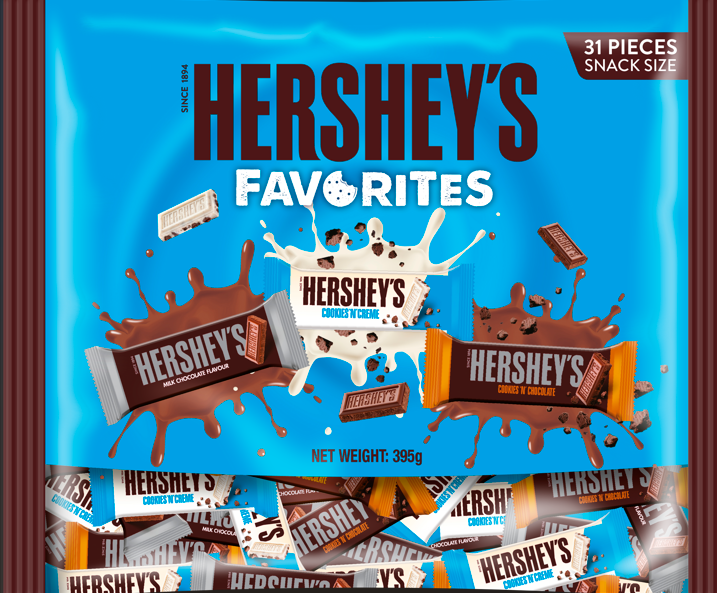 Hershey's Favorite Snack Size Assorted Snack Size Bars 395gm - 31 pcs