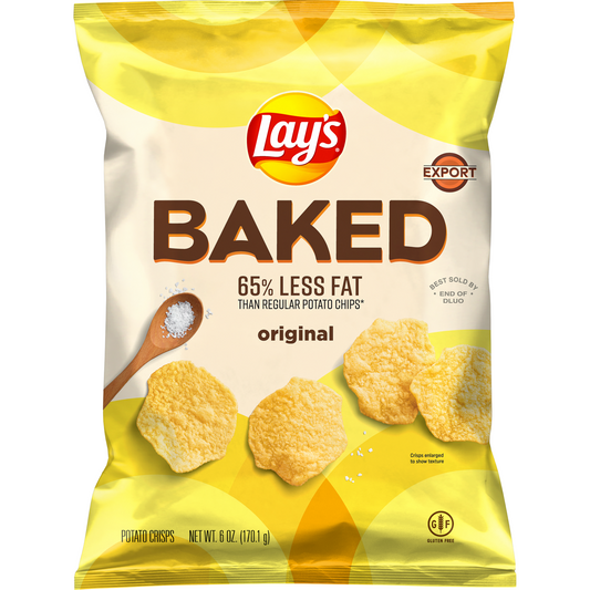 Lay's Baked Original Regular , 65% Less Fat Potato Chips 6.OZ (170.1g) - Export