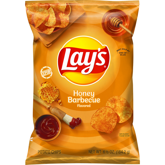 Lay's Honey Barbecue Flavored Potato Chips 6.5 OZ (184g) - Export