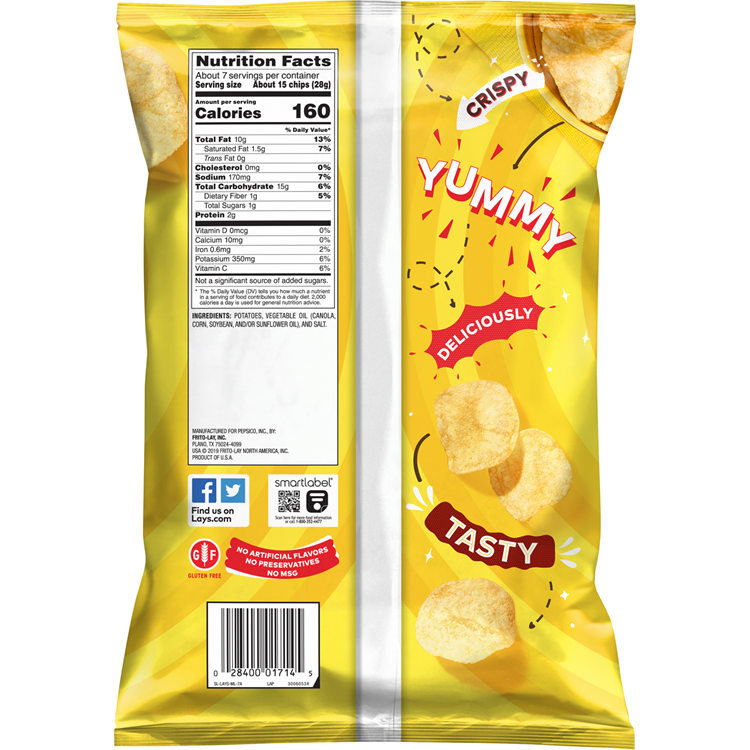 Lay's Classic Potato Chips 6.5 OZ (184g) - Export - Click Cuisine