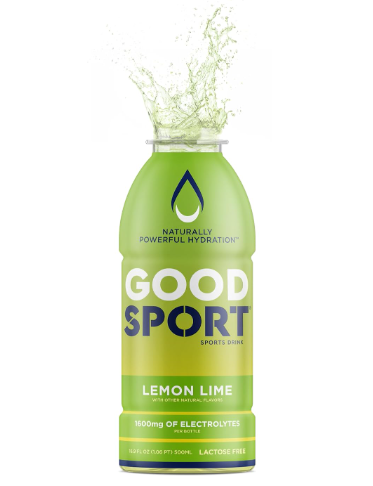 GoodSport Lemon Lime Electrolyte Hydration Drink- Natural- Long Lasting - Lactose Free 500ml