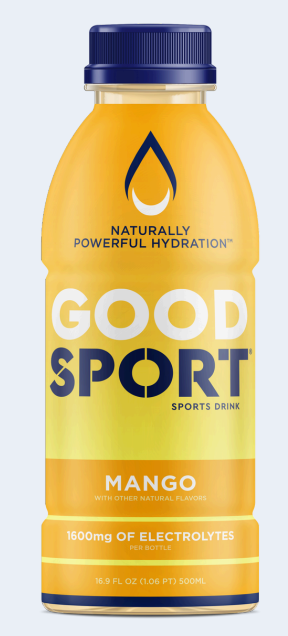 GoodSport Mango Electrolyte Hydration Drink- Natural- Long Lasting - Lactose Free 500ml