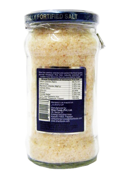 Shan Himalayan Pink Salt 340gm (Glass Bottle)