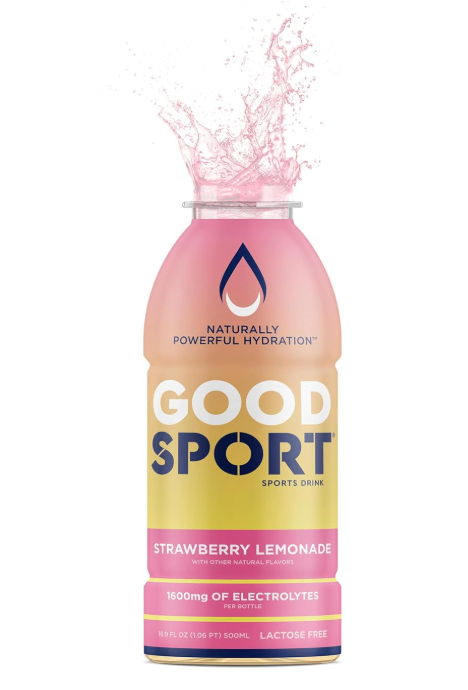 GoodSport Strawberry Lemonade Electrolyte Hydration Drink- Natural- Long Lasting - Lactose Free 500ml