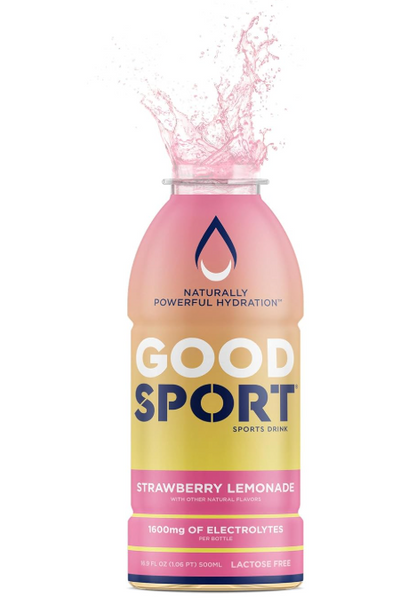 GoodSport Strawberry Lemonade Electrolyte Hydration Drink- Natural- Long Lasting - Lactose Free 500ml