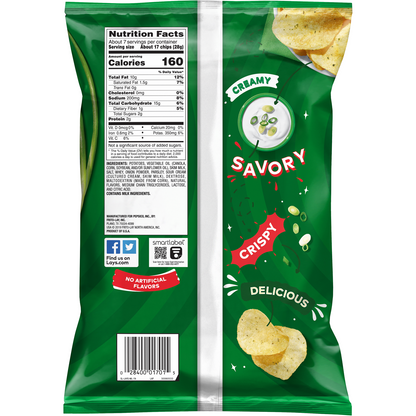Lay's Sour Cream & Onion Flavored Potato Chips 6.5 OZ (184.2gm) - Export
