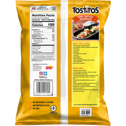Tostitos Original Crispy Rounds Tortilla Chip 10 OZ (283.5g) - Export