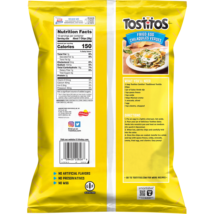 Tostitos Traditional Cantina Tortilla Chip 10 OZ (283.5g) - Export