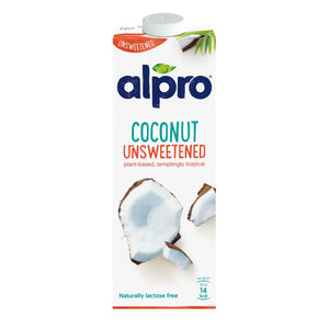 Alpro Coconut Unsweetened Drink 1L, 100% Plant Based And Dairy Free, Suitable For Vegans, Naturally Free From Lactose, Rich In Nutrients