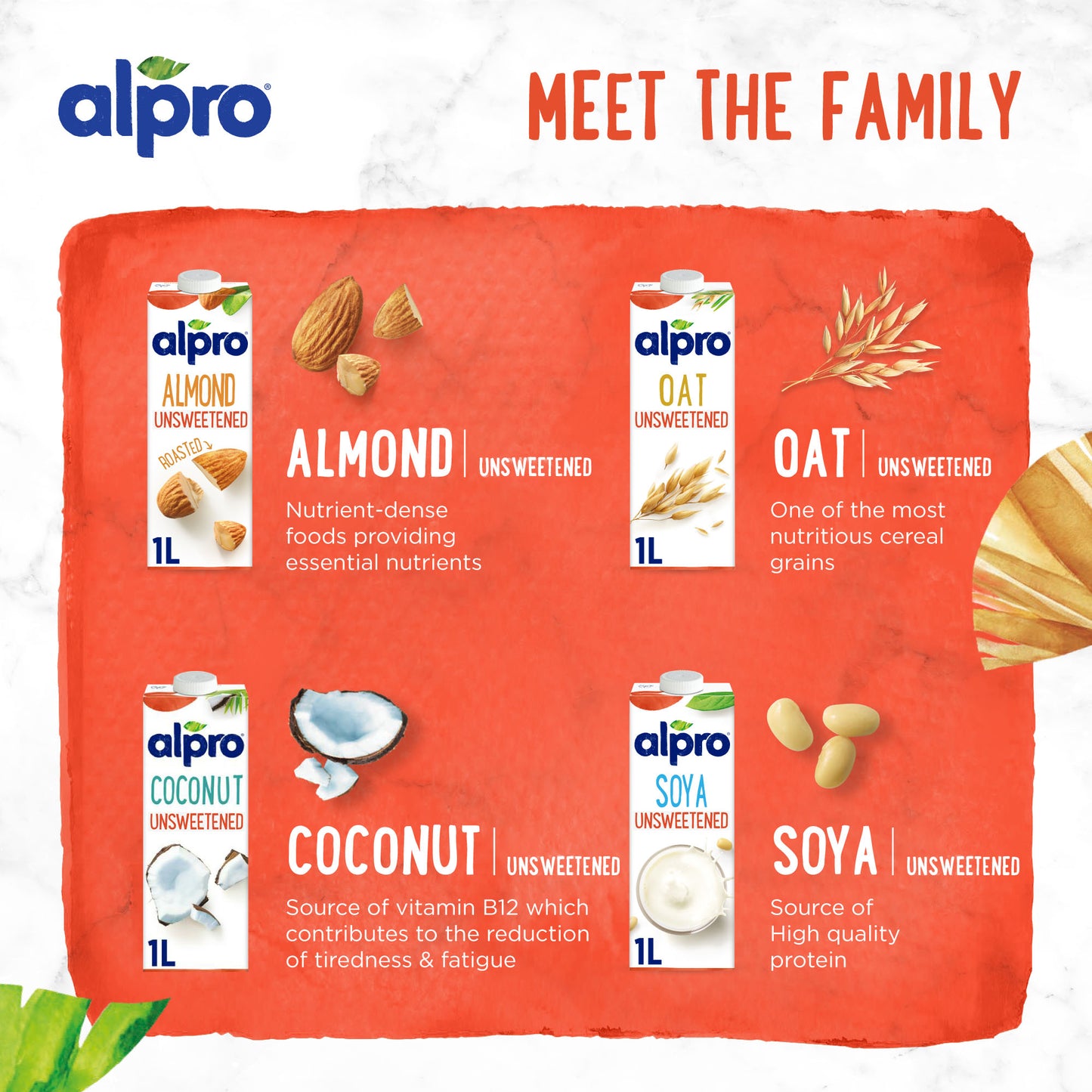 Alpro Almond Unsweetened Drink, 1L, 100% Plant Based And Dairy Free, Suitable For Vegans, Naturally Free From Lactose, Rich In Nutrients