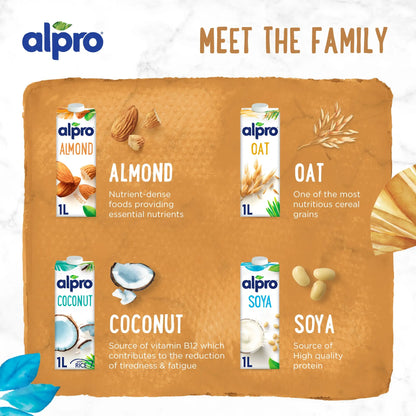 Alpro Almond  Drink, Dual Pack (1l x 2) 100% Plant Based And Gluten & Dairy Free, Suitable For Vegans, Naturally Free From Lactose, Rich In Nutrients Alpro