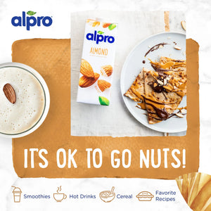 Alpro Almond Drink, Pack Of 8 x 1L, 100% Plant Based And Gluten & Dairy Free, Suitable For Vegans, Naturally Free From Lactose, Rich In Nutrients Alpro