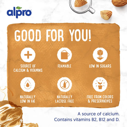 Alpro Barista Almond Drink 1L, 100% Plant Based And Gluten & Dairy Free, Suitable For Vegans, Naturally Free From Lactose, Rich In Nutrients Alpro