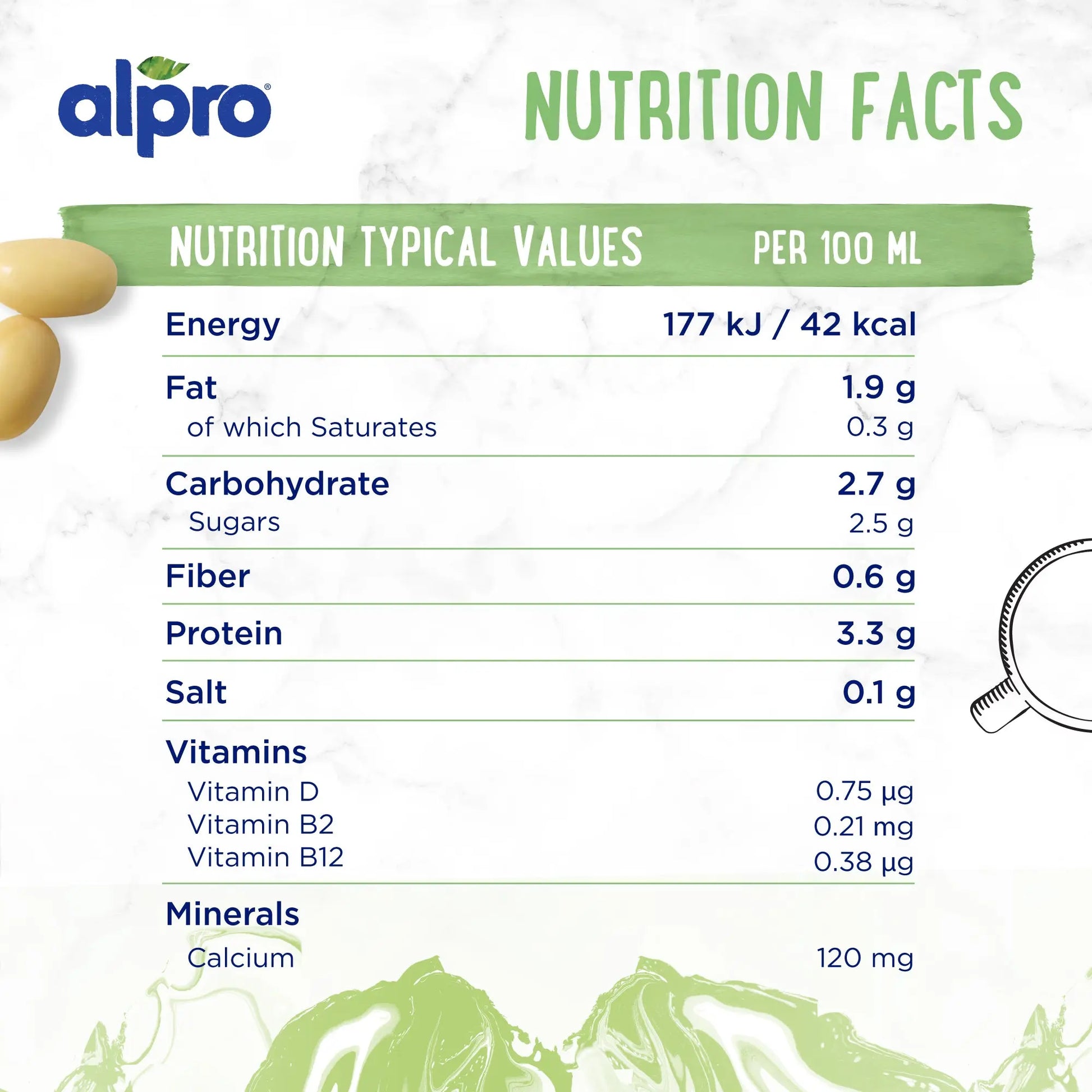 Alpro Barista Soya Drink 1L, 100% Plant Based And Gluten & Dairy Free, Suitable For Vegans, Naturally Free From Lactose, Rich In Nutrients Alpro