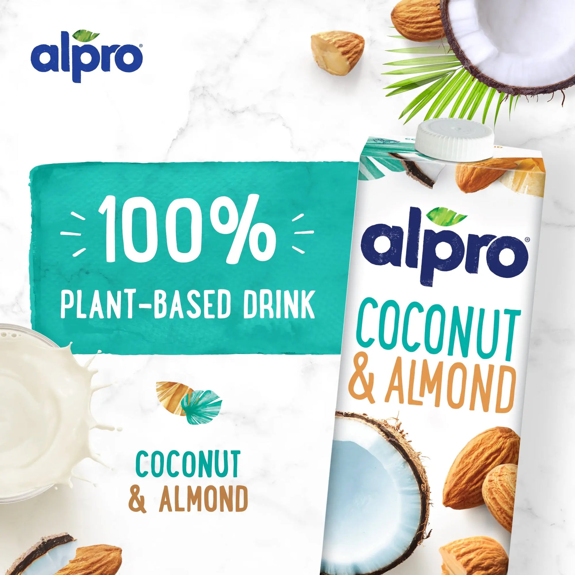 Alpro Coconut-Almond Drink 1L, 100% Plant Based And Gluten & Dairy Free, Suitable For Vegans, Naturally Free From Lactose, Rich In Nutrients Alpro