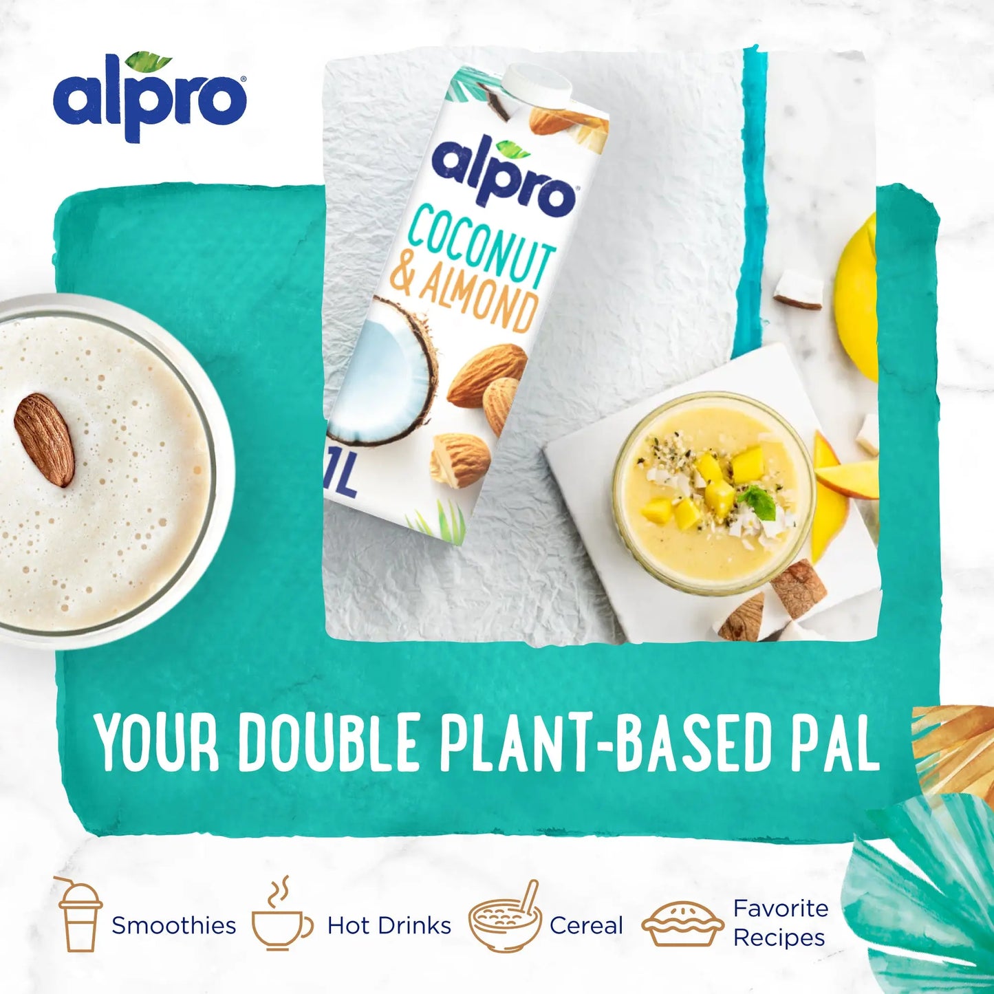Alpro Drink Coconut-Almond Dual Pack (1l x 2), 100% Plant Based And Gluten & Dairy Free, Suitable For Vegans, Naturally Free From Lactose, Rich In Nutrients Alpro