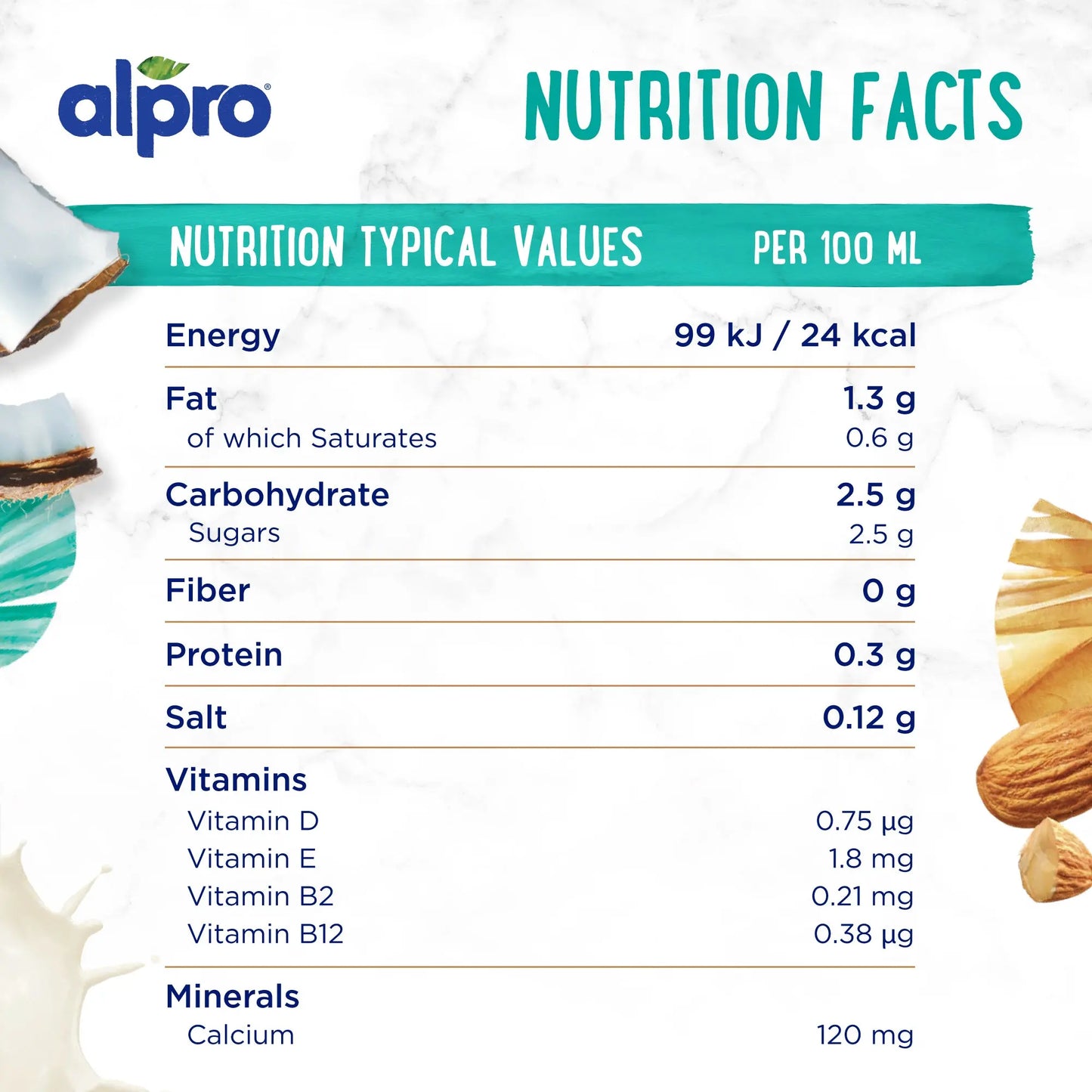 Alpro Drink Coconut-Almond (1l x 8), 100% Plant Based And Gluten & Dairy Free, Suitable For Vegans, Naturally Free From Lactose, Rich In Nutrients Alpro
